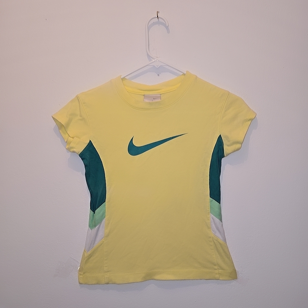 Yellow Nike T-Shirt with Teal Accents